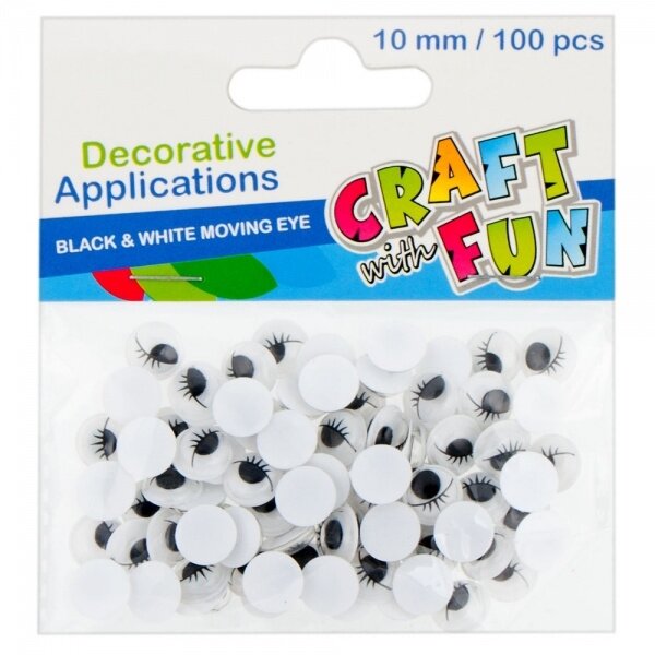 Akytės dekoravimui su blakstienomis 10 mm, 100 vnt CRAFT-FUN