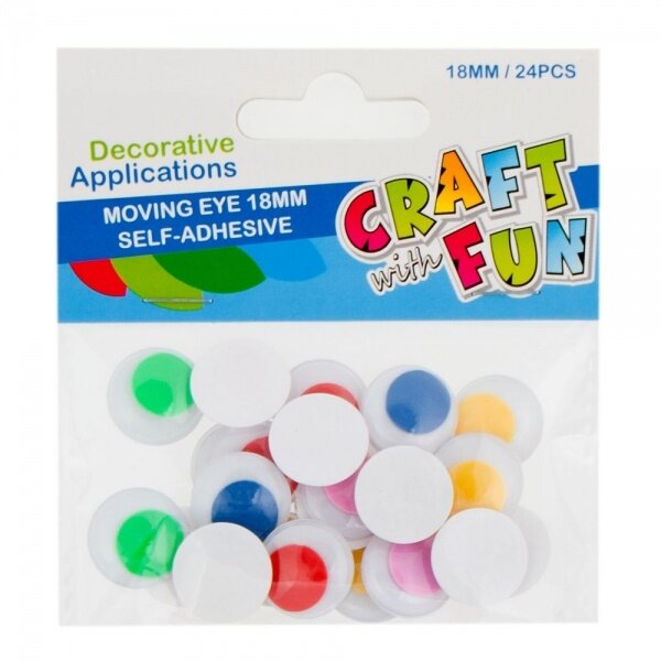 Akytės spalvotos dekoravimui 18 mm, 24 vnt CRAFT-FUN