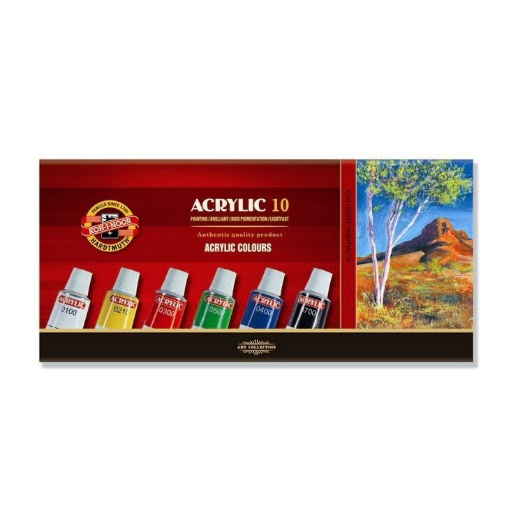 Akrilinių dažų rinkinys Koh-I-Noor 10x16 ml Akrilinių dažų rinkinys Koh-I-Noor 10x16 ml