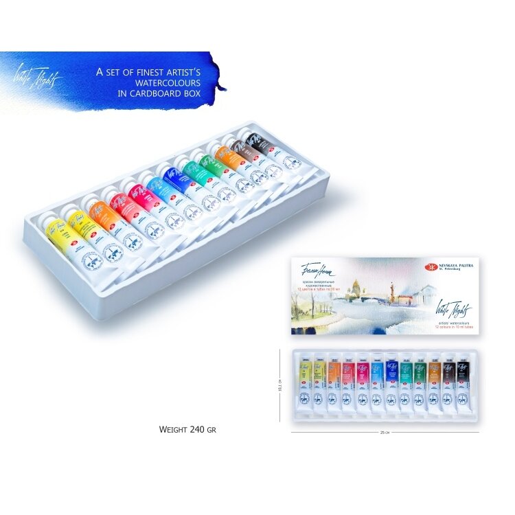 Akvarelės rinkinys White Nights  12x10 ml plastikas/kartonas 2