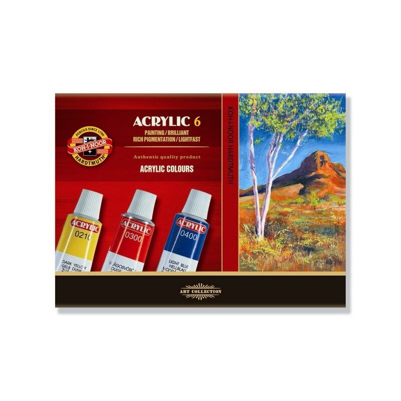 Akrilinių dažų rinkinys Koh-I-Noor 6x16 ml