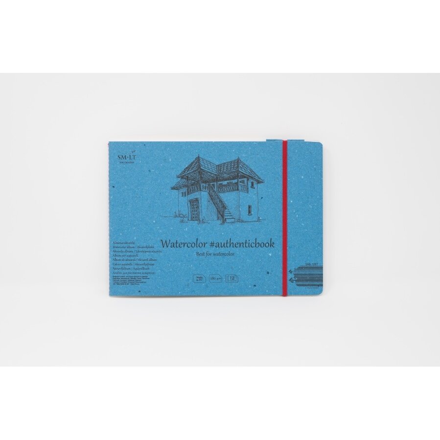 Акварельная книжка (сшитая) Authenticbook SMLT, 245 × 176 мм, 12 листов, 280 г/м², с закладкой Акварельная книжка (сшитая) Authenticbook SMLT, 245 × 176 мм, 12 листов, 280 г/м², с закладкой