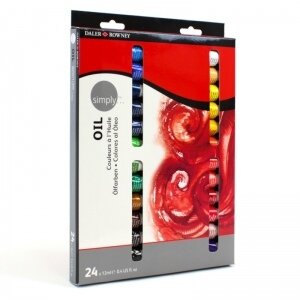 Aliejinių dažų rinkinys Daler-Rowney Simply 24 spalvos po 12 ml Aliejinių dažų rinkinys Daler-Rowney Simply 24 spalvos po 12 ml