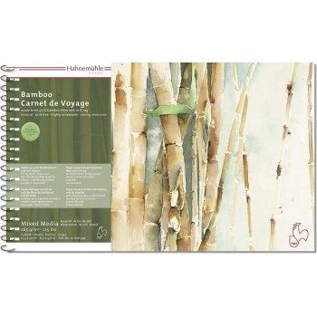 Albumas tapybai su spirale Bamboo Carnet de Voyage 3*25cm, 15 lapų, bambuko popierius 265 g/m2 Albumas tapybai su spirale Bamboo Carnet de Voyage 3*25cm, 15 lapų, bambuko popierius 265 g/m2