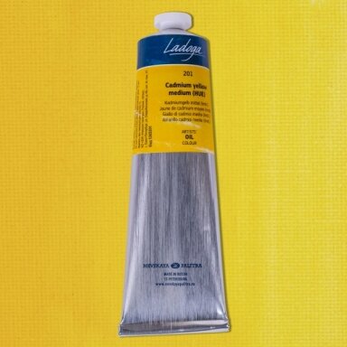 Aliejiniai dažai Ladoga 120 ml Nr.201 kadmis geltonas Aliejiniai dažai Ladoga 120 ml Nr.201 kadmis geltonas