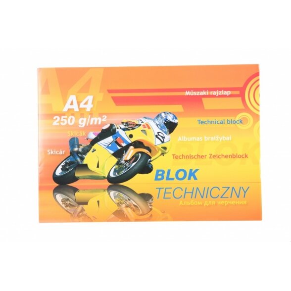 Albumas braižybai Kreska A4 10 lapų 250 g/m2 Albumas braižybai Kreska A4 10 lapų 250 g/m2