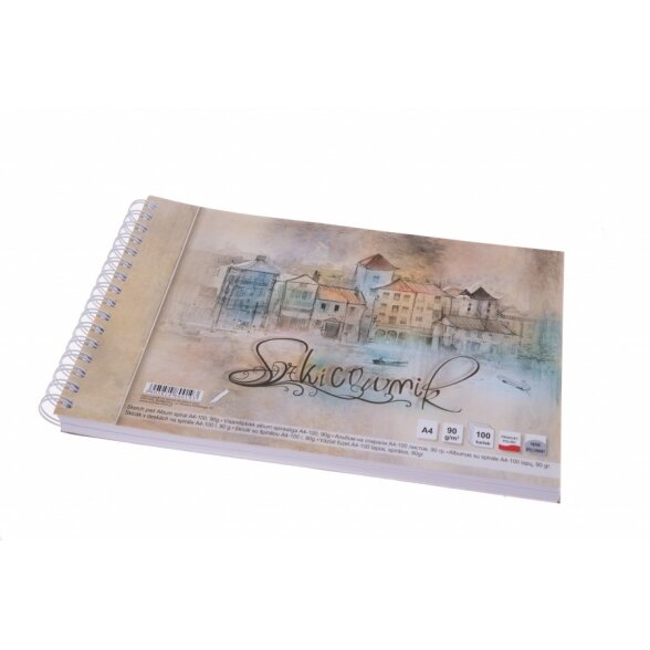 Albumas eskizams Kreska su spirale A4 100 lapų 90 g/m2 Albumas eskizams Kreska su spirale A4 100 lapų 90 g/m2