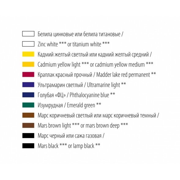Oil artists' colours set "Master-Class" 8 colours in 18 ml tubes, cardboard box 2