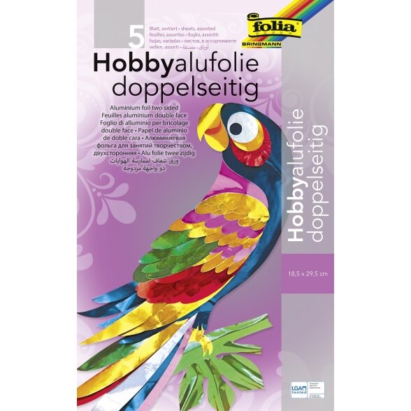 Aliuminio folija Folia, 5 lapai įvairių spalvų