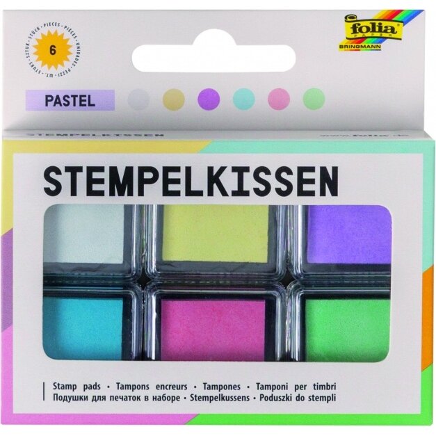 Чернила для печатей PASTEL, 6 штук в разных цветах Чернила для печатей PASTEL, 6 штук в разных цветах