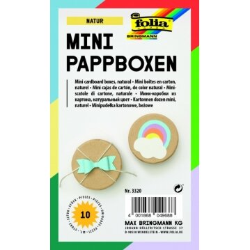 Set of 10 Boxes Mini, ROUND, 8x4cm, natural 3