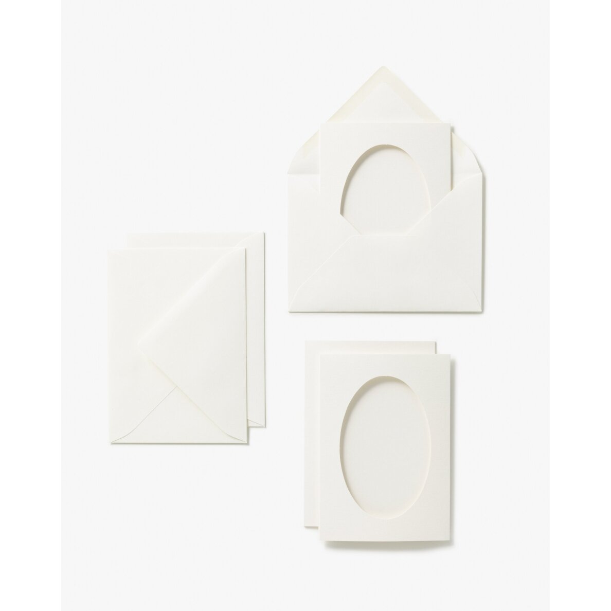 Заготовки открыток с конвертами Folia Oval 220 г/м², 10,5x15 cм, 5 штук, white 2