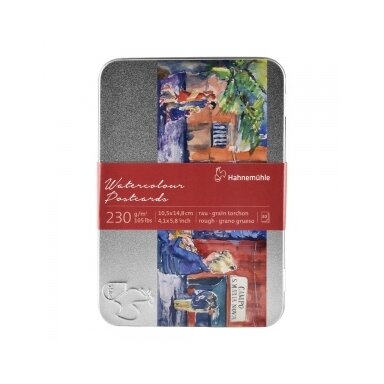 Заготовки открыток Hahnemuehle акварельная бумага 10,5х14,8 см 230 г/м2 30 листов в металлической коробке