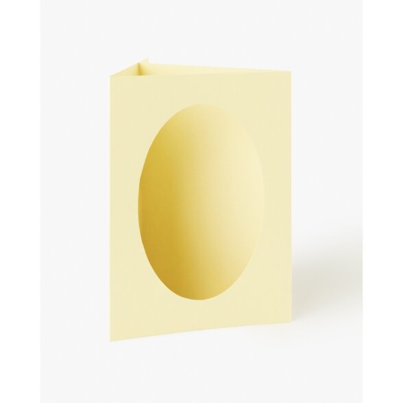 Passepartouts OVAL CUT 220g/m², 10,5x15cm, 5 cards&envelopes, straw yellow 1