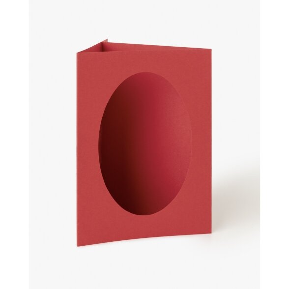 Заготовки открыток с конвертами Folia Oval 220 г/м², 10,5x15 cм, 5 штук , hot red 1