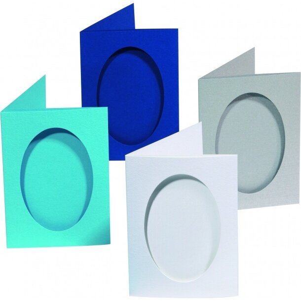 Passepartouts OVAL CUT 220g/m², 10,5x15cm, 5 cards&envelopes, banana yellow 3