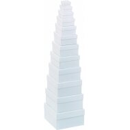 White Boxes for decoration SQUARE, Set of 12, assoretd sizes 1