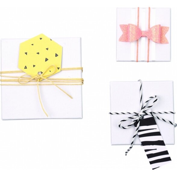 White Boxes for decoration SQUARE, Set of 12, assoretd sizes 4