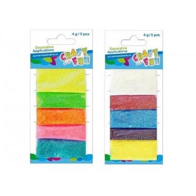 Blizgučiai birūs (rinkinys 5 spalvos 4 g) CRAFT-FUN