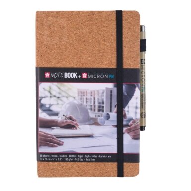 Книга для эскизов Sakura 13x21 см, 80 листов черного цвета, бумага 140 г/м2, книжный переплет + Sakura Pigma Micron PN черный Книга для эскизов Sakura 13x21 см, 80 листов черного цвета, бумага 140 г/м2, книжный переплет + Sakura Pigma Micron PN черный