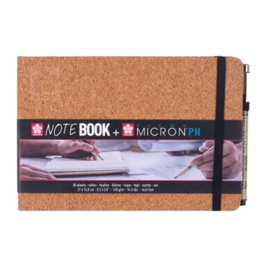 Книга для эскизов Sakura 21x14,8 см, 80 листов черного цвета, бумага 140 г/м2, книжный переплет + Sakura Pigma Micron PN черный Книга для эскизов Sakura 21x14,8 см, 80 листов черного цвета, бумага 140 г/м2, книжный переплет + Sakura Pigma Micron PN черный