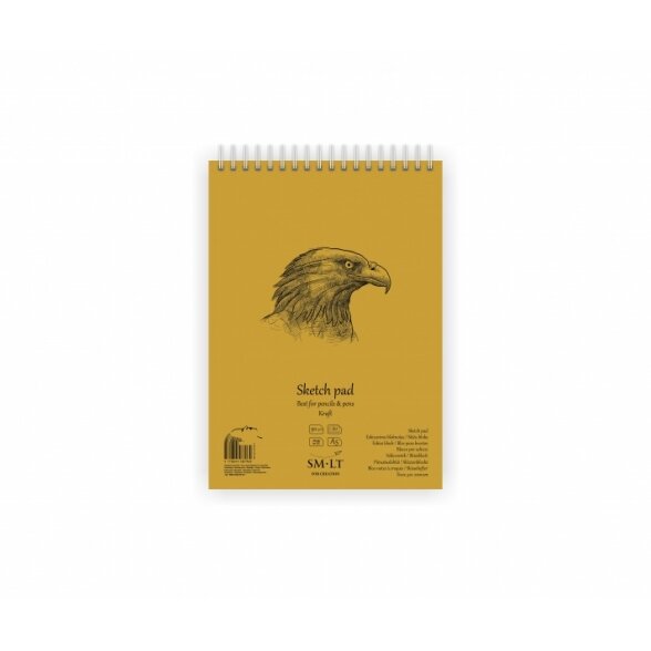 Bloknotas eskizams KRAFT Authentic SMLT A5 60 lapų 90 g/m2 kieta nugarėle ir spirale Bloknotas eskizams KRAFT Authentic SMLT A5 60 lapų 90 g/m2 kieta nugarėle ir spirale