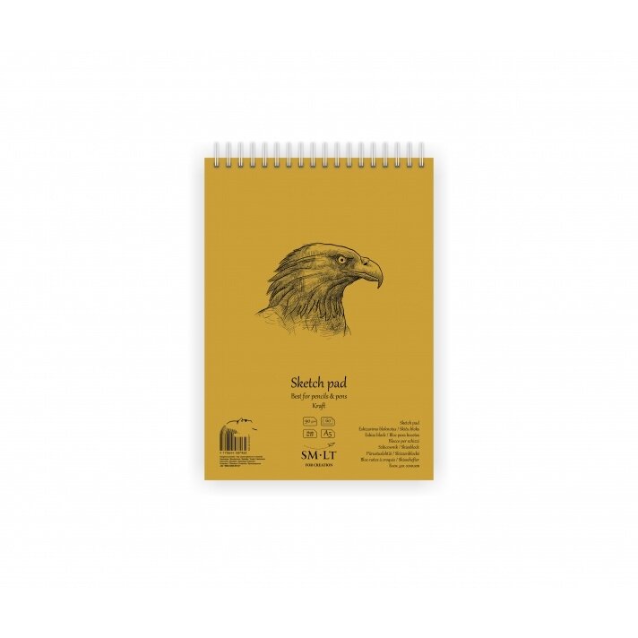 Bloknotas eskizams KRAFT Authentic SMLT A5 60 lapų 90 g/m2 kieta nugarėle ir spirale Bloknotas eskizams KRAFT Authentic SMLT A5 60 lapų 90 g/m2 kieta nugarėle ir spirale