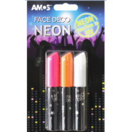 Dažai veidui Amos Face Deco 3 neoninių spalvų Dažai veidui Amos Face Deco 3 neoninių spalvų