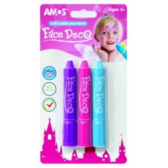 Dažai veidui Amos Face Deco 3 sp. Dažai veidui Amos Face Deco 3 sp.