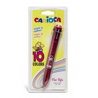 Ball Point Pen Carioca 10 Colors Fluo 10 assorted colors
