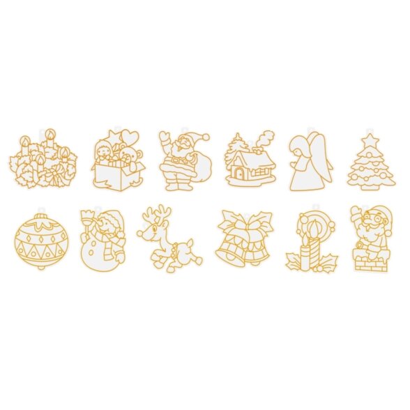 Краски витражные в наборе Amos Sun Deco "Christmas" 10x10,5 мл с 12 витражами 4