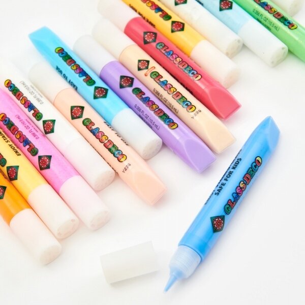 Amos Sun Deco Stained-Glass Paints Kit 10x10.5 ml with 12 suncatchers 2