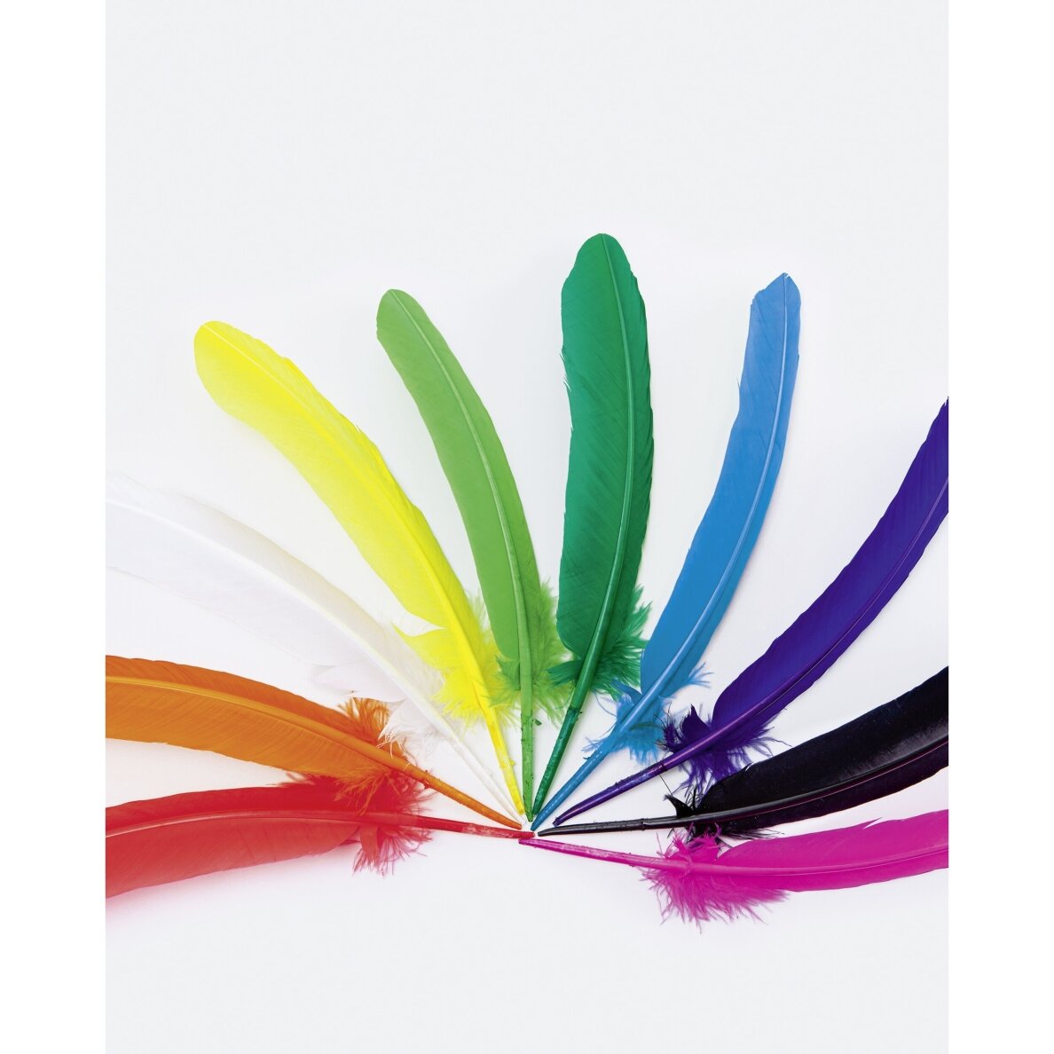 Indian Feathers, appx. 30-35cm, 10 pieces in 10 assorted colours 2