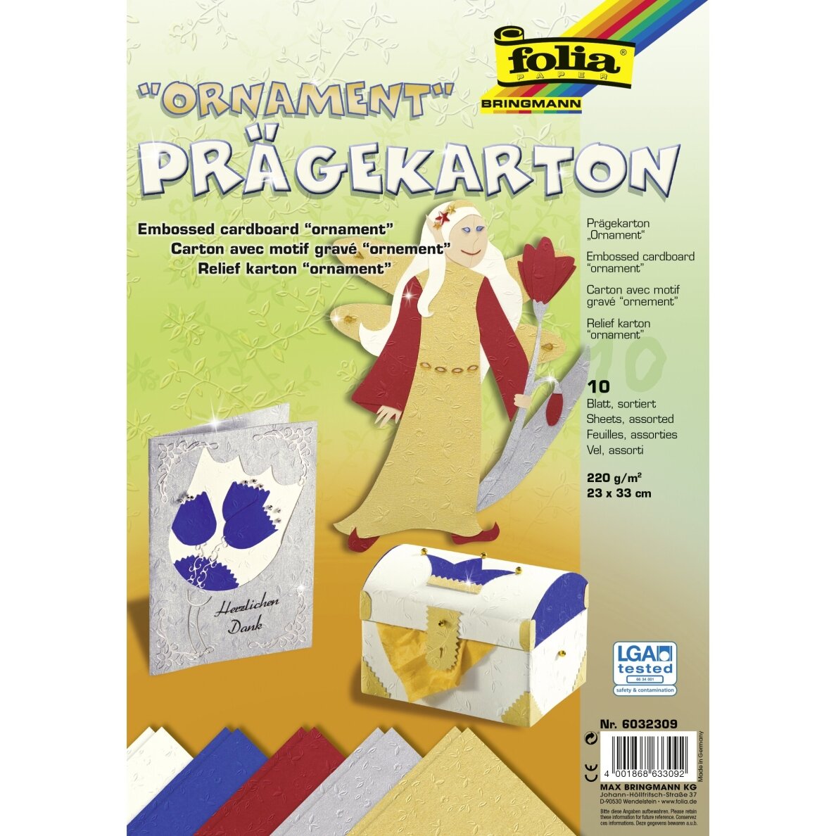 Dekoratyvinis kartonas Folia "Ornamentai" 23x33 cm,10 lapų Dekoratyvinis kartonas Folia "Ornamentai" 23x33 cm,10 lapų