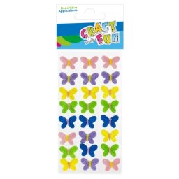 Dekoratyviniai lipdukai iš veltinio Craft-Fun Drugeliai, 24 vnt