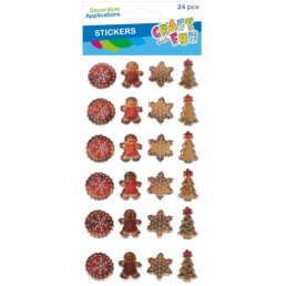 Dekoratyviniai kalėdiniai lipdukai Craft-Fun Christmas Metallic Mix 24 vnt
