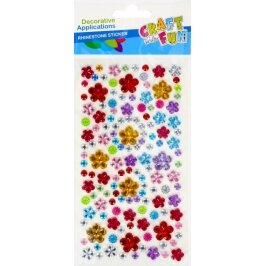 Dekoratyviniai kristalai-lipdukai Gėlytės CRAFT-FUN