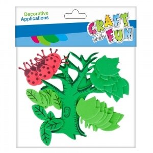 Dekoratyviniai lipdukai iš putgumės "Medis ir boružės", 42 vnt. CRAFT-FUN Dekoratyviniai lipdukai iš putgumės "Medis ir boružės", 42 vnt. CRAFT-FUN
