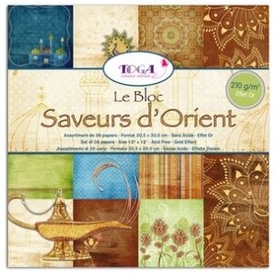 Декоративный картон с золотыми деталями "Saveurs d'Orient" TOGA, 36 листов