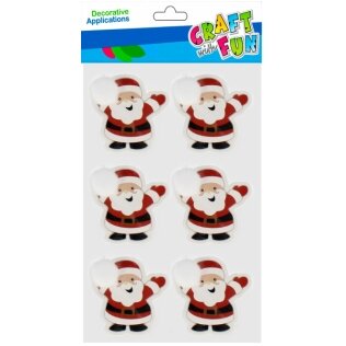 Dekoratyviniai kalėdiniai lipdukai Craft-Fun Santa Klaus 6 vnt