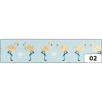 Dekoratyvinė lipni juostelė iš ryžių popieriaus Folia Washi-Tape 15mmx5m "HOTFOIL ROSE" flamingo Dekoratyvinė lipni juostelė iš ryžių popieriaus Folia Washi-Tape 15mmx5m "HOTFOIL ROSE" flamingo