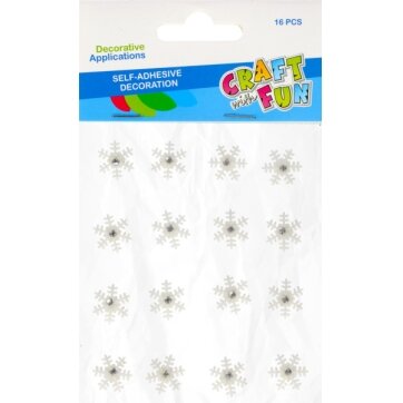 Dekoratyviniai kalėdiniai lipdukai Craft-Fun Snaigės 1,7 cm 16 vnt