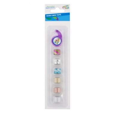 Dekorativinė mini lipni juosta Glitter 6 vnt. + juostų laikiklis CRAFT-FUN Dekorativinė mini lipni juosta Glitter 6 vnt. + juostų laikiklis CRAFT-FUN