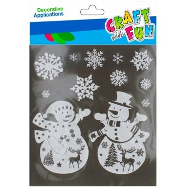 Декоративные наклейки с блестками  „Снеговики“ CRAFT-FUN
