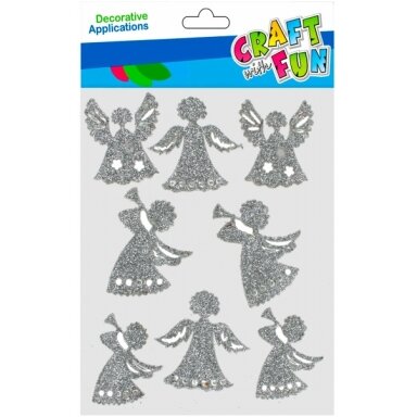 Декоративные наклейки с блестками „Рождественские ангелы“ 8 шт. CRAFT-FUN Декоративные наклейки с блестками „Рождественские ангелы“ 8 шт. CRAFT-FUN