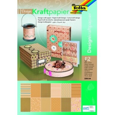 Design Craft Paper Pad, DIN A4, 12 sheets, 12 assorted designs