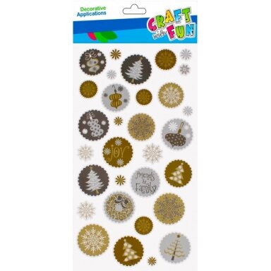 Dekoratyviniai kalėdiniai lipdukai "Snowflake" Craft-Fun