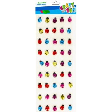 Dekoratyviniai kristalai-lipdukai Craft-Fun Boružės 50 vnt