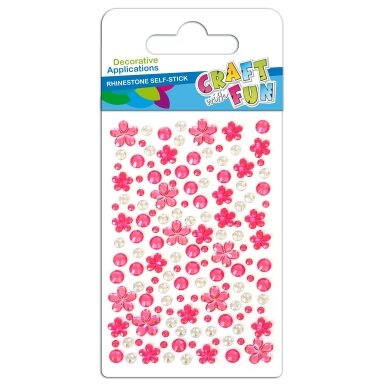 Decorative Crystal Stickers in Two Colors (White and Pink) CRAFT-FUN