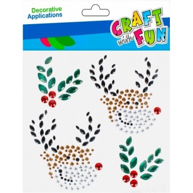 Dekoratyviniai kristalai-lipdukai "Kalėdos" 4 vnt CRAFT-FUN Dekoratyviniai kristalai-lipdukai "Kalėdos" 4 vnt CRAFT-FUN